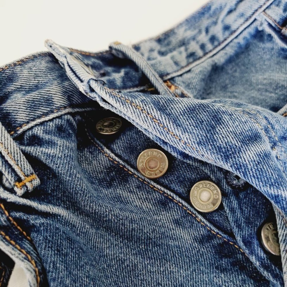 Grlfrnd Jeans Karolina Mom High Rise Distressed Rigid Denim Blue 26 - Picture 11 of 14